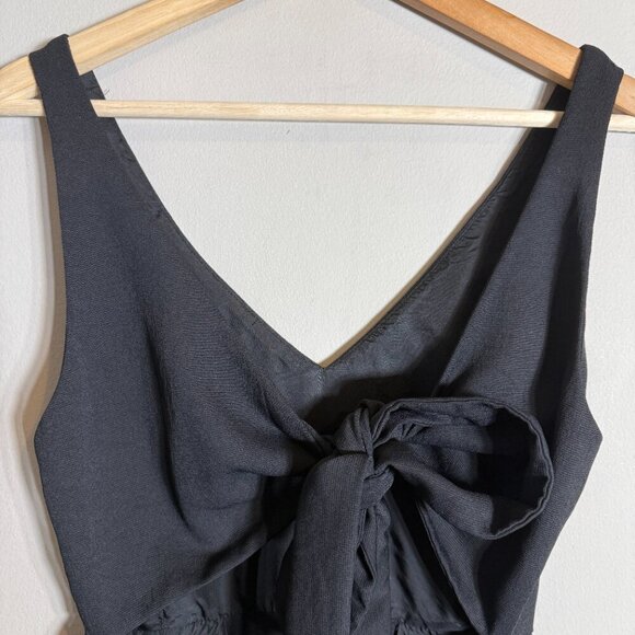 Wilfred Aritzia Ecoulement Romper Women's 4 Black Tie Waist Cut Out Sleeveless - Picture 9 of 14